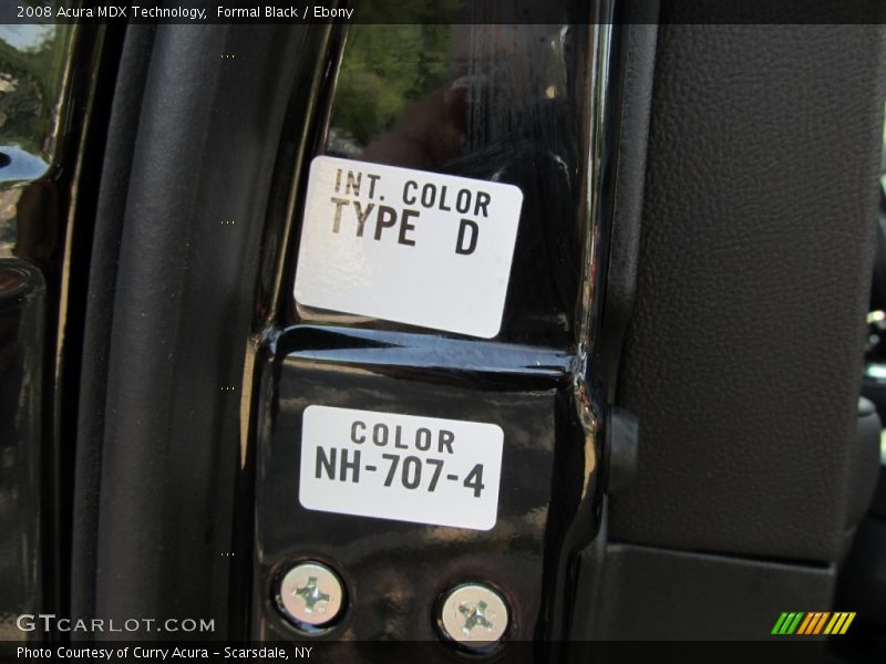 Formal Black / Ebony 2008 Acura MDX Technology