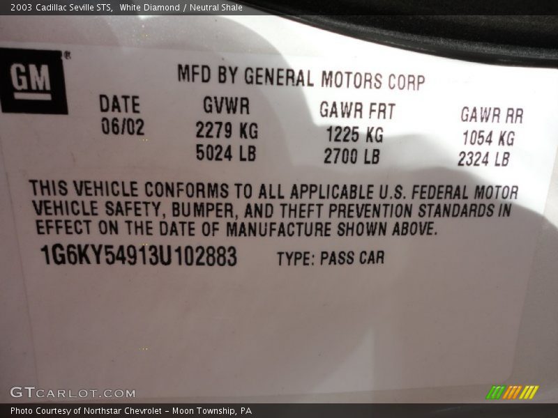 White Diamond / Neutral Shale 2003 Cadillac Seville STS