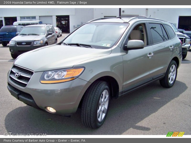 Platinum Sage / Beige 2009 Hyundai Santa Fe Limited 4WD