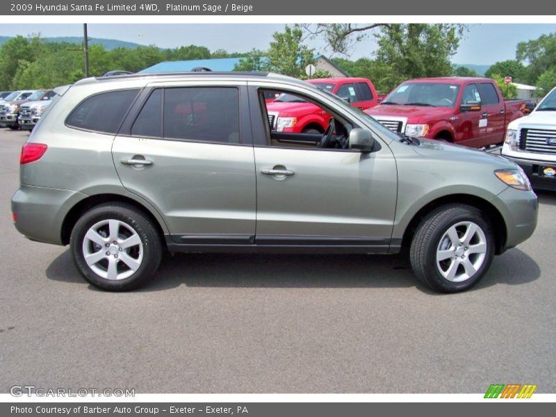 Platinum Sage / Beige 2009 Hyundai Santa Fe Limited 4WD