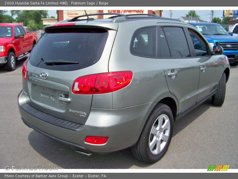 Platinum Sage / Beige 2009 Hyundai Santa Fe Limited 4WD