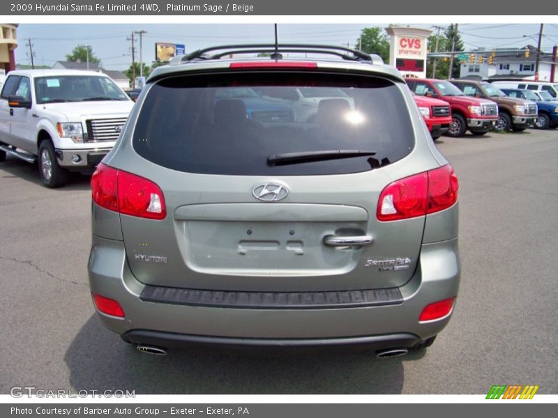 Platinum Sage / Beige 2009 Hyundai Santa Fe Limited 4WD