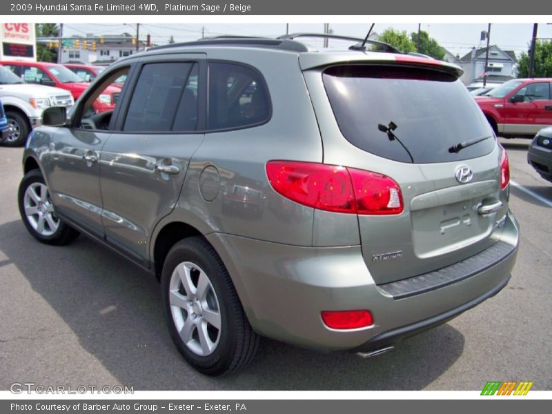 Platinum Sage / Beige 2009 Hyundai Santa Fe Limited 4WD