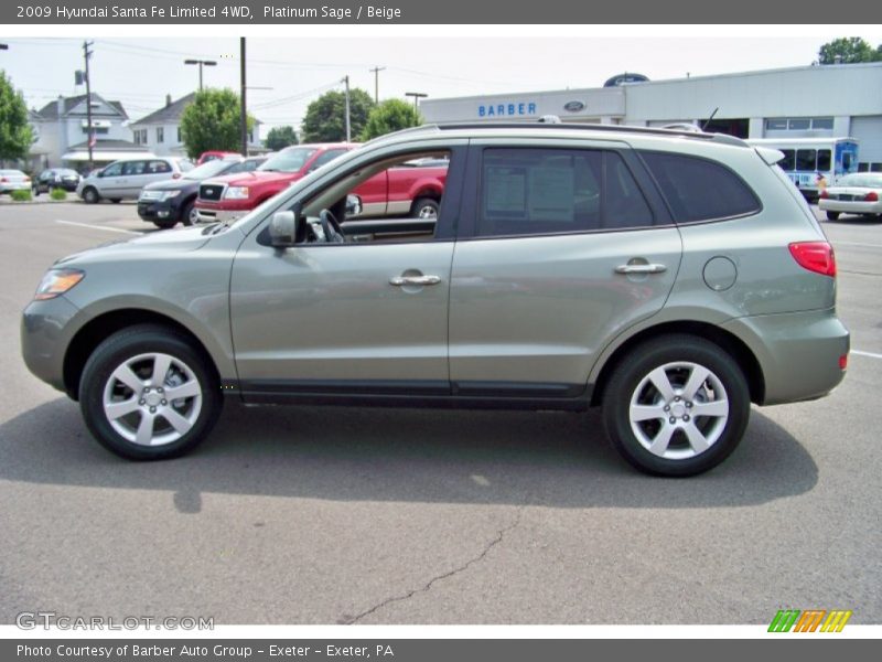 Platinum Sage / Beige 2009 Hyundai Santa Fe Limited 4WD