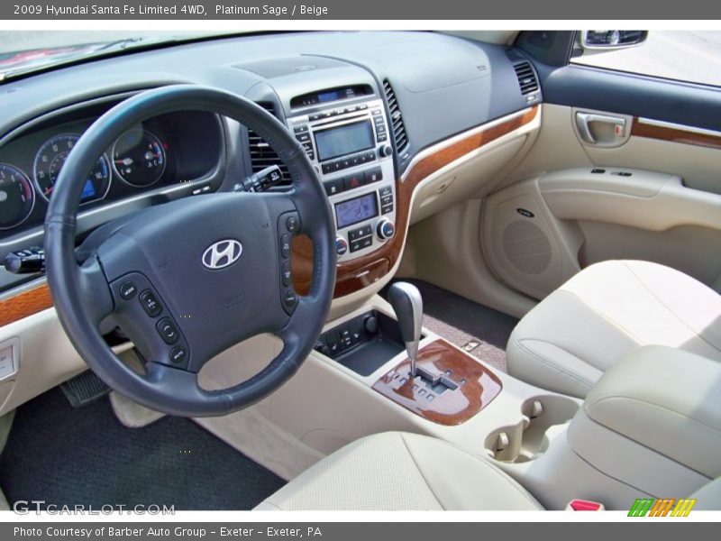 Platinum Sage / Beige 2009 Hyundai Santa Fe Limited 4WD