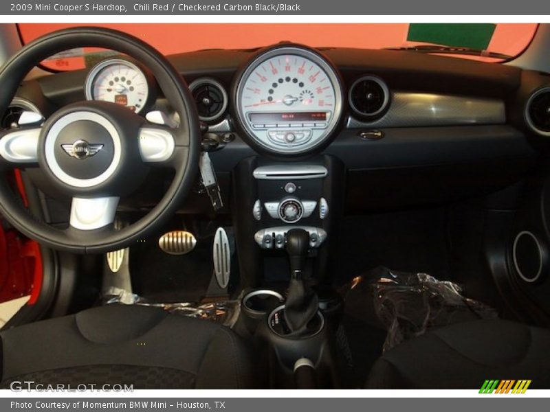 Chili Red / Checkered Carbon Black/Black 2009 Mini Cooper S Hardtop