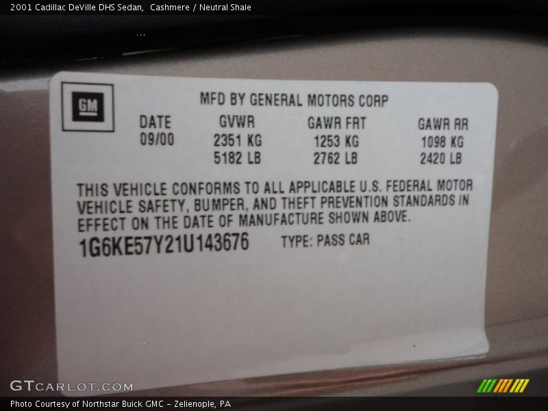 Cashmere / Neutral Shale 2001 Cadillac DeVille DHS Sedan