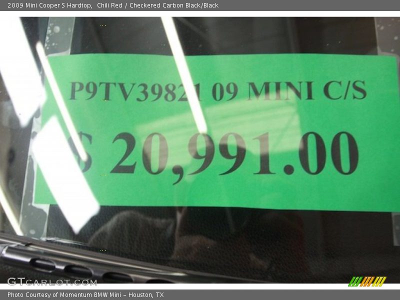 Chili Red / Checkered Carbon Black/Black 2009 Mini Cooper S Hardtop