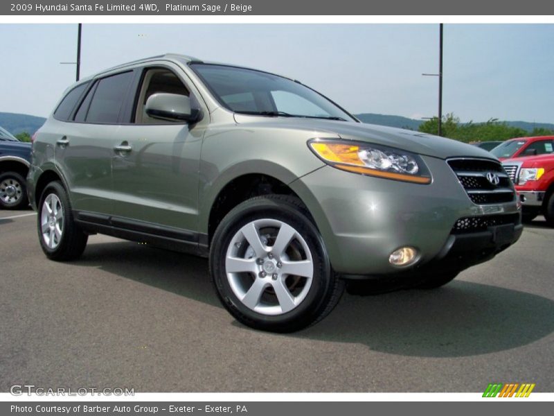 Platinum Sage / Beige 2009 Hyundai Santa Fe Limited 4WD