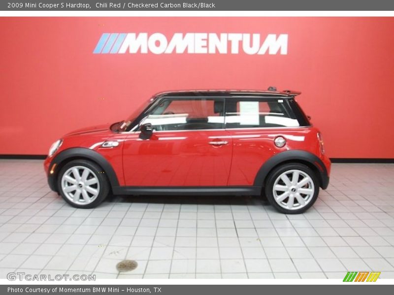 Chili Red / Checkered Carbon Black/Black 2009 Mini Cooper S Hardtop