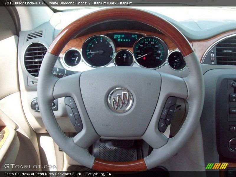 White Diamond Tricoat / Titanium/Dark Titanium 2011 Buick Enclave CXL