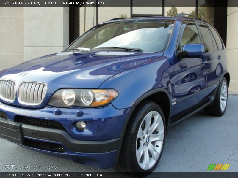 Le Mans Blue Metallic / Cream Beige 2006 BMW X5 4.8is