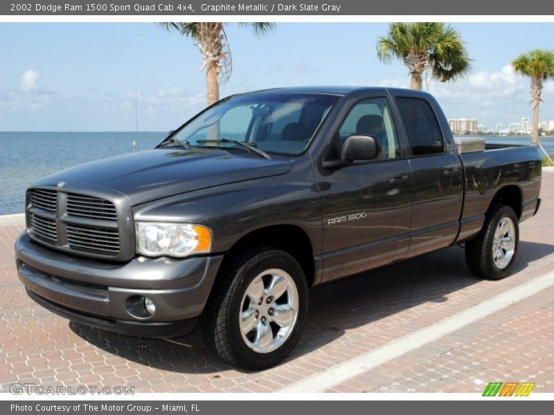 Graphite Metallic / Dark Slate Gray 2002 Dodge Ram 1500 Sport Quad Cab 4x4