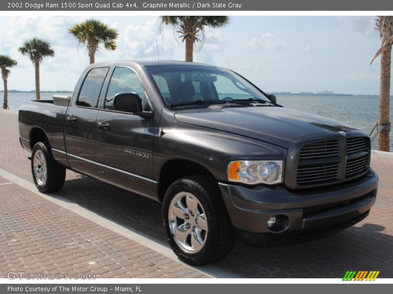Graphite Metallic / Dark Slate Gray 2002 Dodge Ram 1500 Sport Quad Cab 4x4