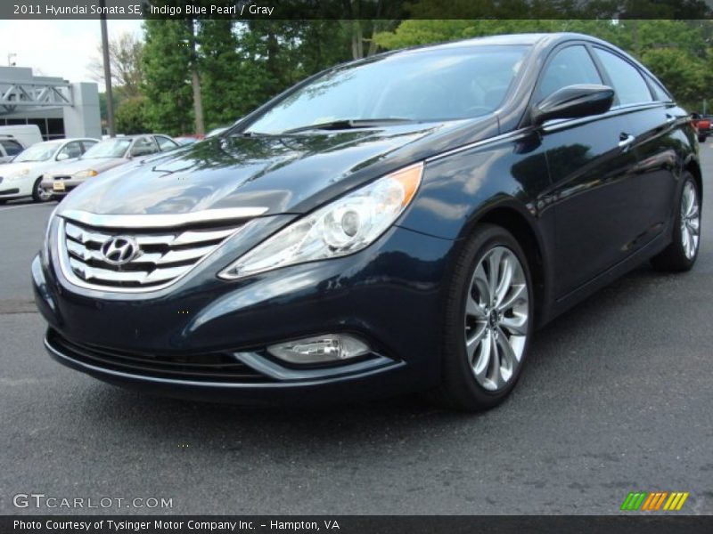 Indigo Blue Pearl / Gray 2011 Hyundai Sonata SE