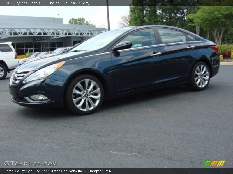 Indigo Blue Pearl / Gray 2011 Hyundai Sonata SE