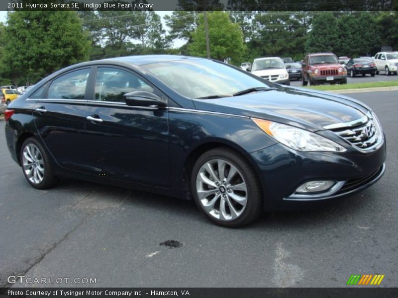 Indigo Blue Pearl / Gray 2011 Hyundai Sonata SE