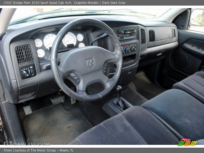Graphite Metallic / Dark Slate Gray 2002 Dodge Ram 1500 Sport Quad Cab 4x4