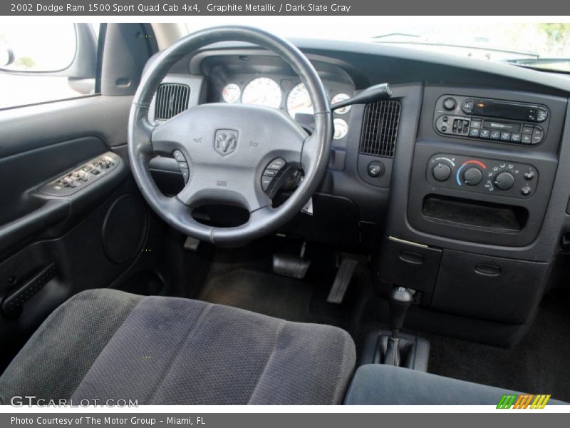Graphite Metallic / Dark Slate Gray 2002 Dodge Ram 1500 Sport Quad Cab 4x4