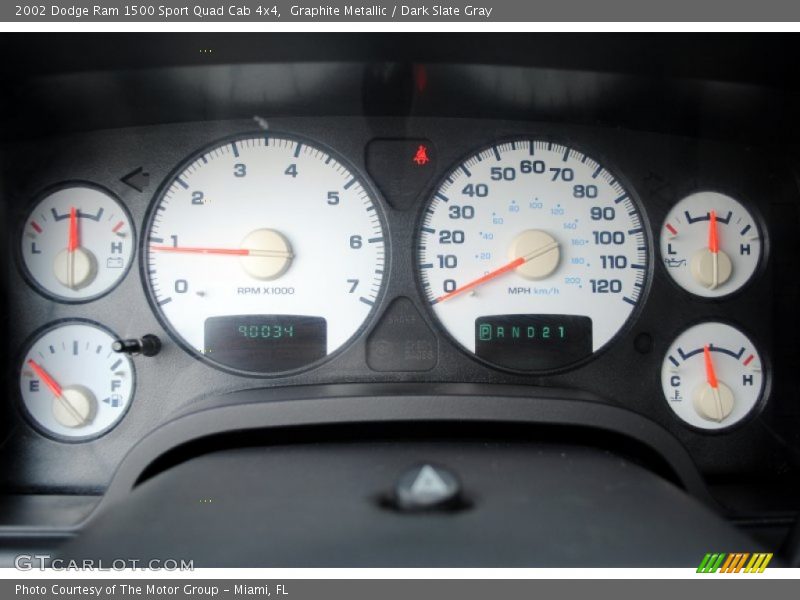 Graphite Metallic / Dark Slate Gray 2002 Dodge Ram 1500 Sport Quad Cab 4x4