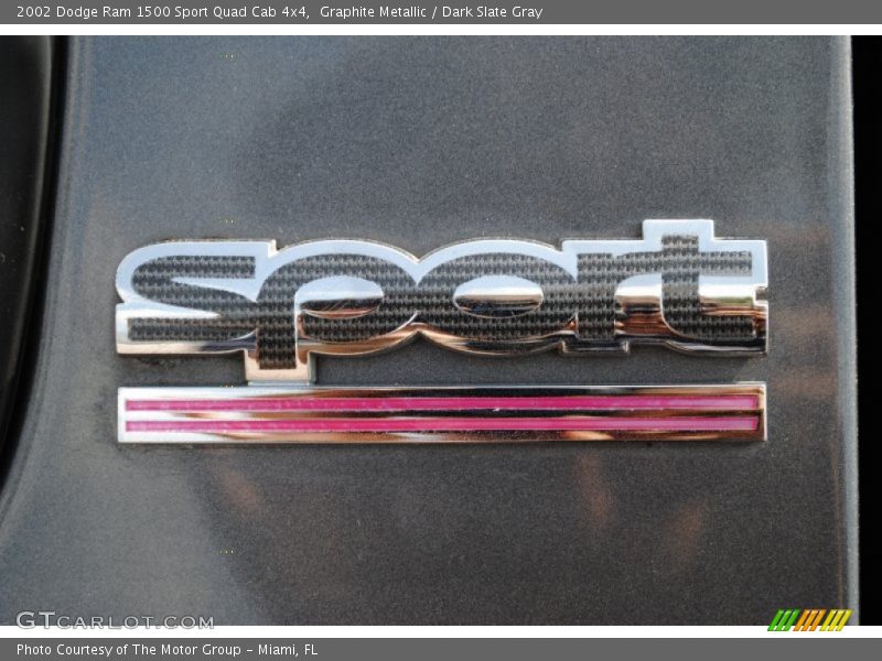 Graphite Metallic / Dark Slate Gray 2002 Dodge Ram 1500 Sport Quad Cab 4x4