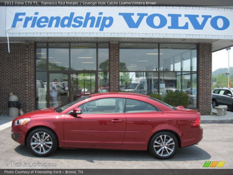 Flamenco Red Metallic / Soverign Hide Calcite Leather/Umbra Brown 2011 Volvo C70 T5