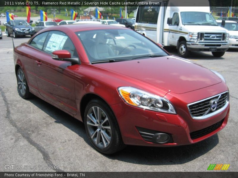 Flamenco Red Metallic / Soverign Hide Calcite Leather/Umbra Brown 2011 Volvo C70 T5