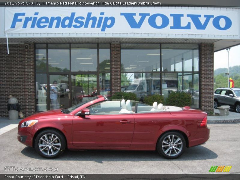 Flamenco Red Metallic / Soverign Hide Calcite Leather/Umbra Brown 2011 Volvo C70 T5