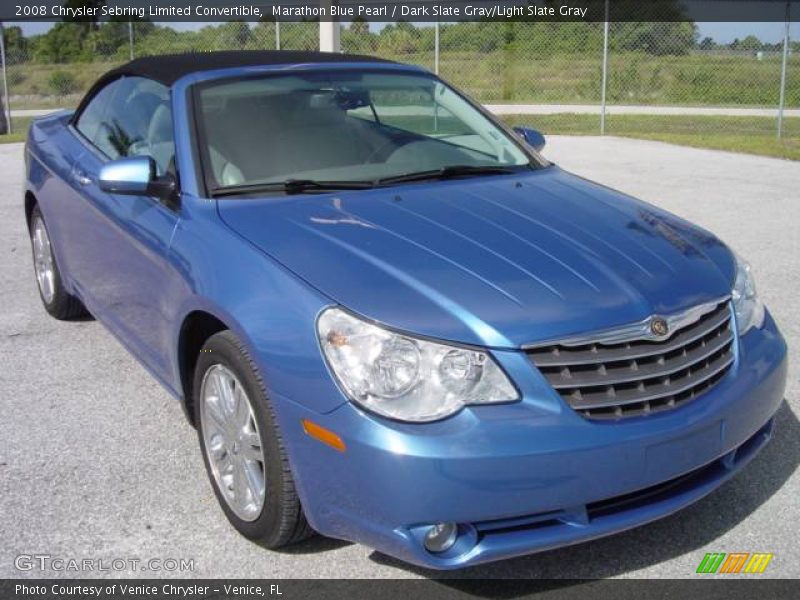 Marathon Blue Pearl / Dark Slate Gray/Light Slate Gray 2008 Chrysler Sebring Limited Convertible