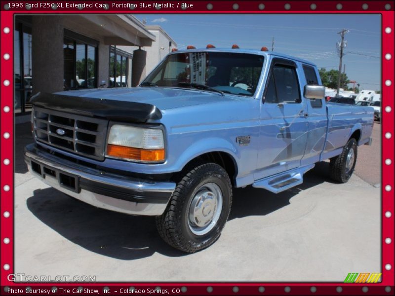 Portofino Blue Metallic / Blue 1996 Ford F250 XL Extended Cab