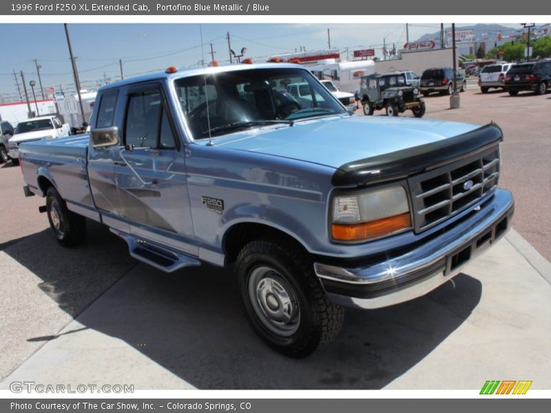 Portofino Blue Metallic / Blue 1996 Ford F250 XL Extended Cab