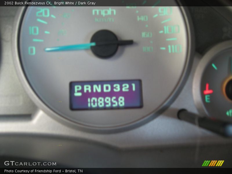Bright White / Dark Gray 2002 Buick Rendezvous CX