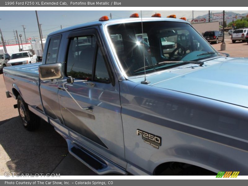 Portofino Blue Metallic / Blue 1996 Ford F250 XL Extended Cab