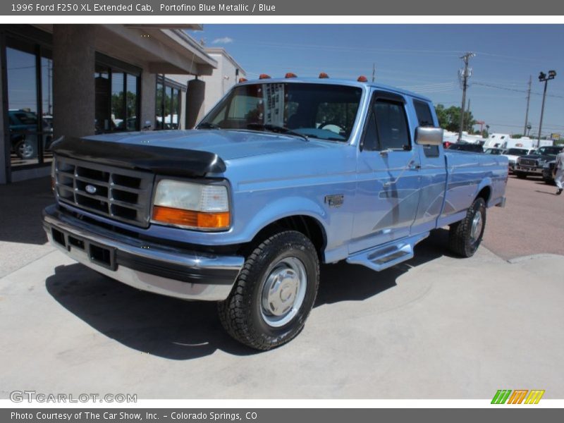 Portofino Blue Metallic / Blue 1996 Ford F250 XL Extended Cab