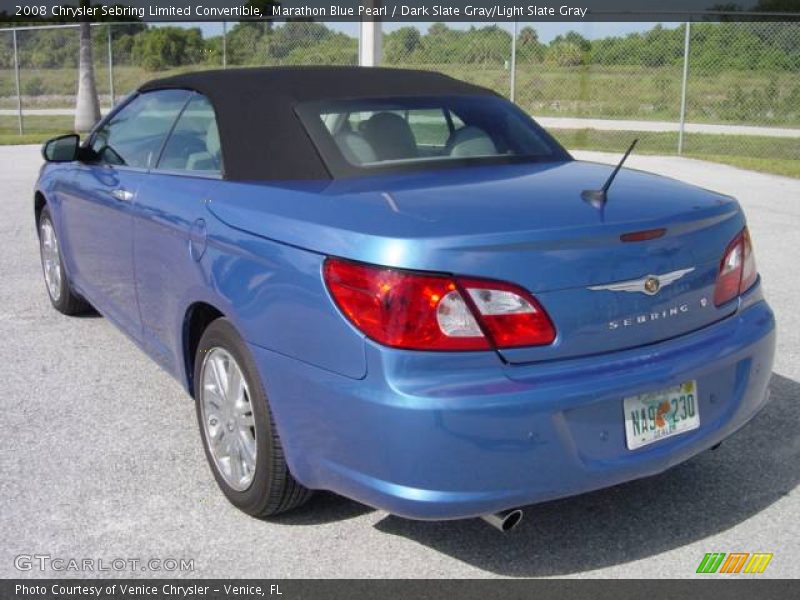 Marathon Blue Pearl / Dark Slate Gray/Light Slate Gray 2008 Chrysler Sebring Limited Convertible