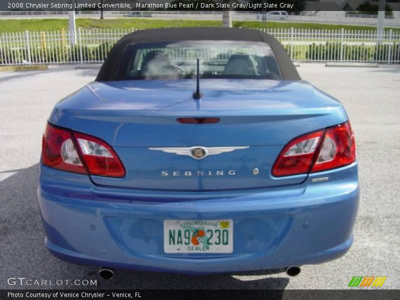 Marathon Blue Pearl / Dark Slate Gray/Light Slate Gray 2008 Chrysler Sebring Limited Convertible