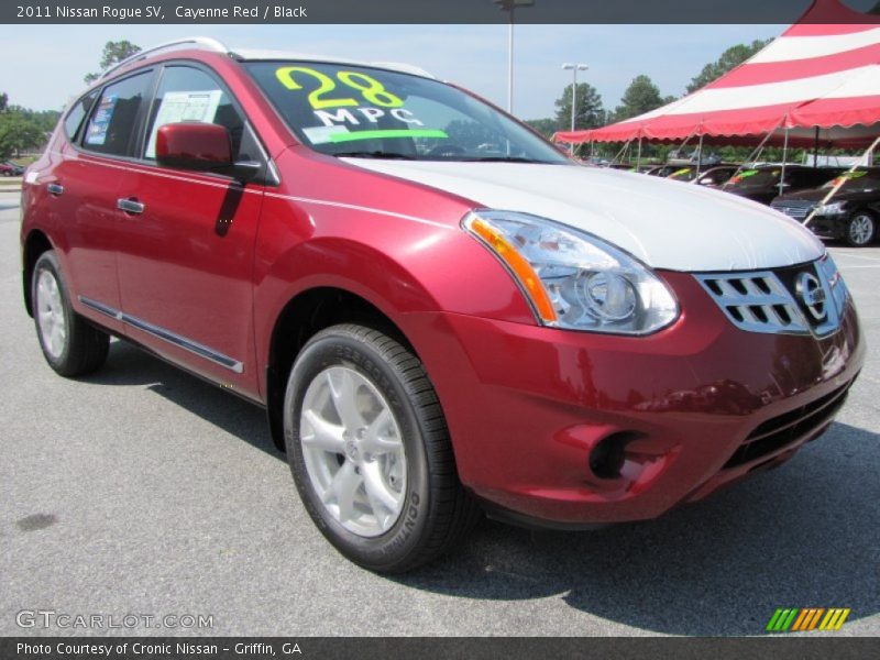 Cayenne Red / Black 2011 Nissan Rogue SV