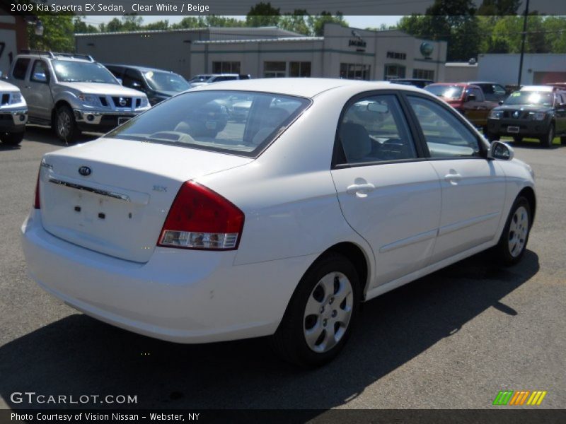 Clear White / Beige 2009 Kia Spectra EX Sedan