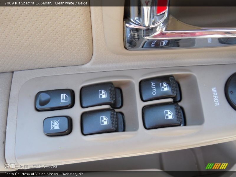 Clear White / Beige 2009 Kia Spectra EX Sedan