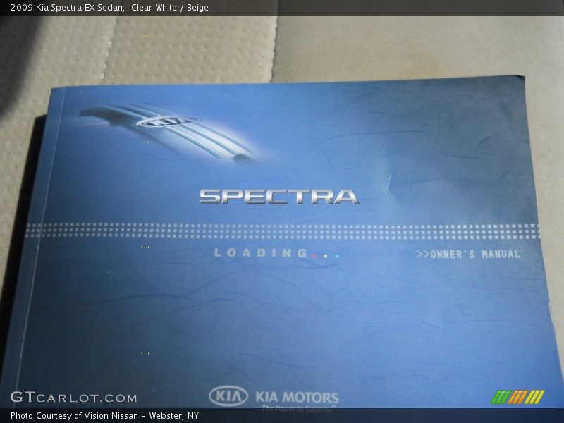 Clear White / Beige 2009 Kia Spectra EX Sedan