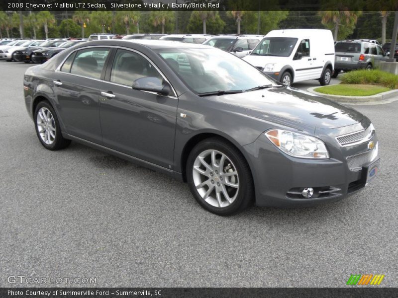 Silverstone Metallic / Ebony/Brick Red 2008 Chevrolet Malibu LTZ Sedan