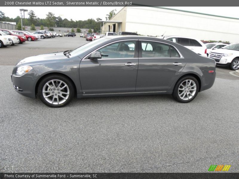 Silverstone Metallic / Ebony/Brick Red 2008 Chevrolet Malibu LTZ Sedan