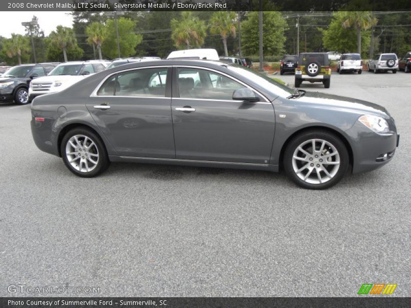Silverstone Metallic / Ebony/Brick Red 2008 Chevrolet Malibu LTZ Sedan