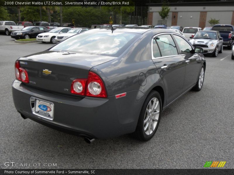 Silverstone Metallic / Ebony/Brick Red 2008 Chevrolet Malibu LTZ Sedan