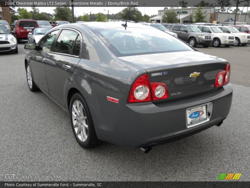 Silverstone Metallic / Ebony/Brick Red 2008 Chevrolet Malibu LTZ Sedan
