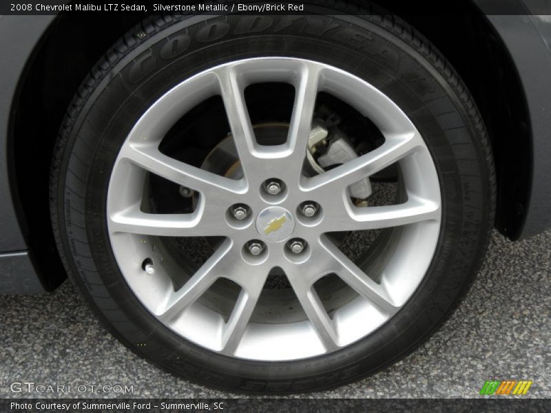 Silverstone Metallic / Ebony/Brick Red 2008 Chevrolet Malibu LTZ Sedan