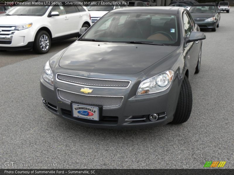 Silverstone Metallic / Ebony/Brick Red 2008 Chevrolet Malibu LTZ Sedan