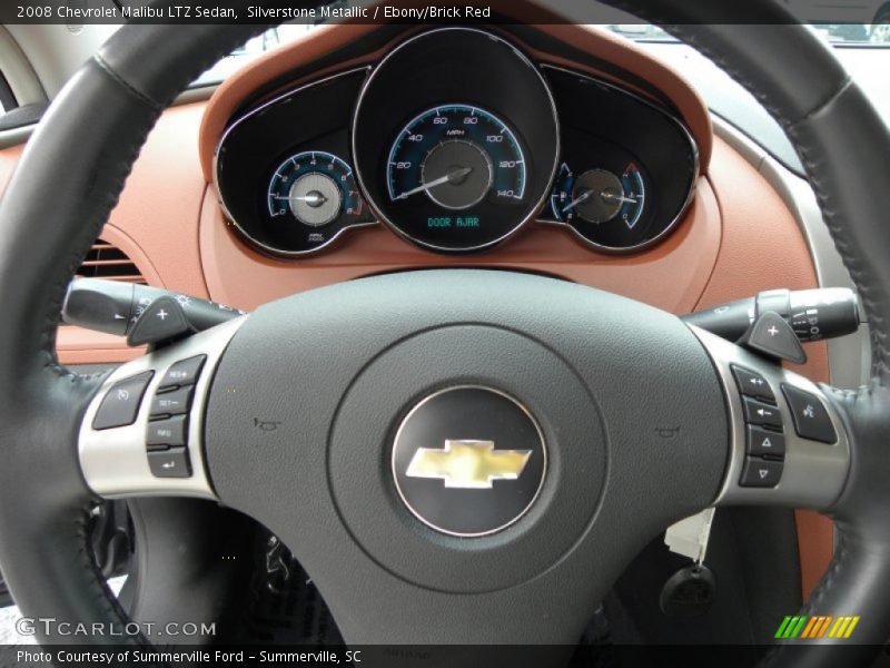 Silverstone Metallic / Ebony/Brick Red 2008 Chevrolet Malibu LTZ Sedan
