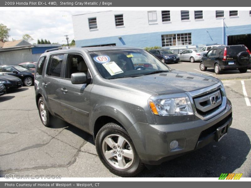 Sterling Gray Metallic / Beige 2009 Honda Pilot EX-L 4WD