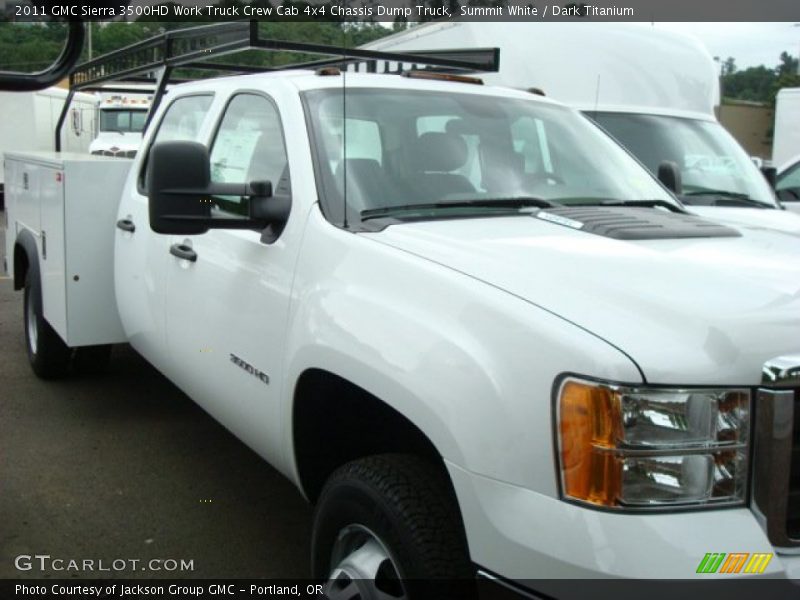Summit White / Dark Titanium 2011 GMC Sierra 3500HD Work Truck Crew Cab 4x4 Chassis Dump Truck